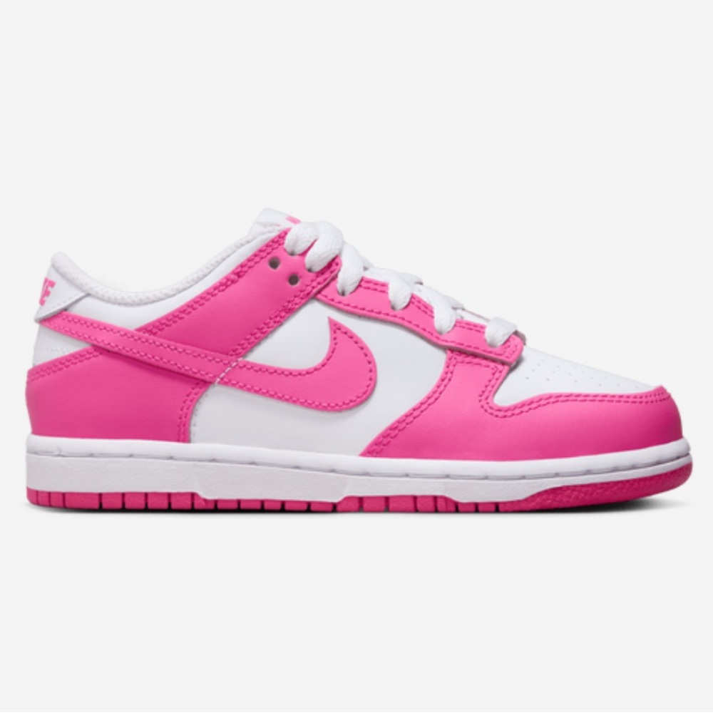 Nike Dunk Low White/Laser Fuchsia Little Kids Preschool Size 11C-3Y